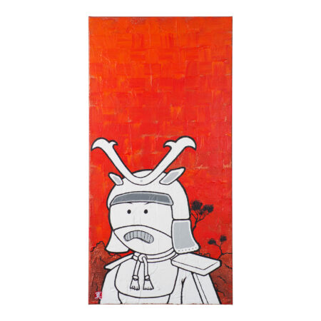 Maori Paper Ninjas painting: Big Label Series: Samurai